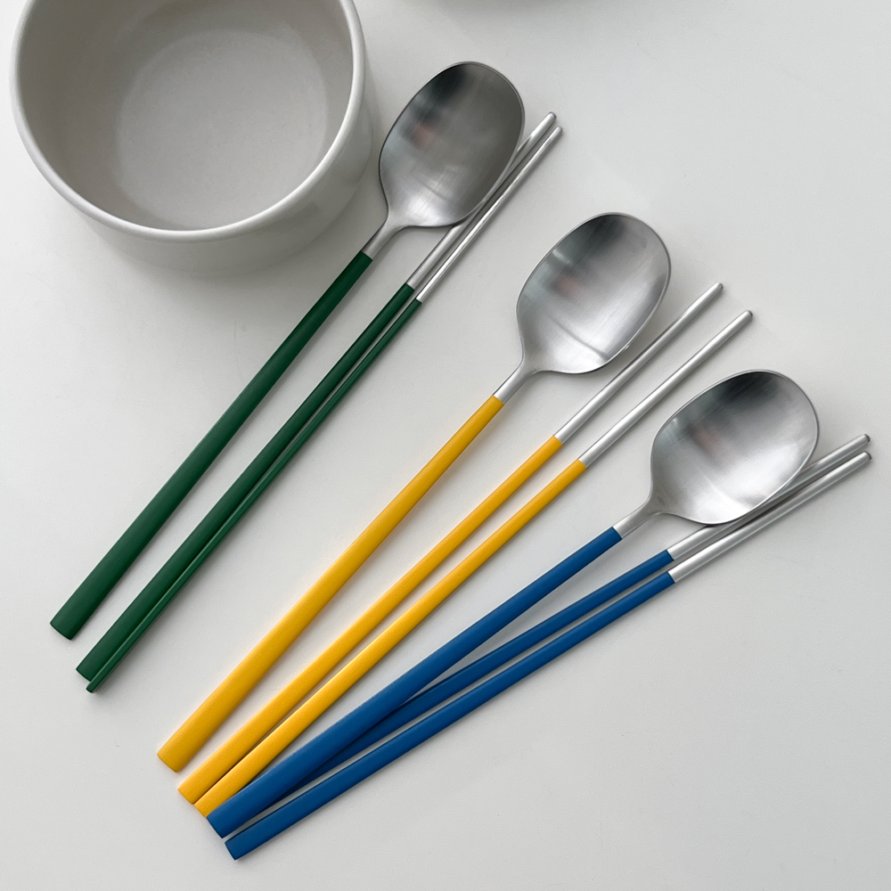 멜로즈 스텐 숟가락 젓가락 신혼부부 한 수저 세트 11color : 스테이828