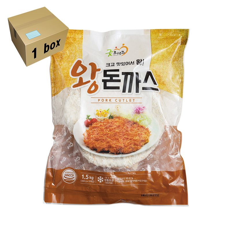 굿프랜즈 왕돈까스 1box (1500g x6) 냉동 대용량 식자재 업소용 돈카츠 돈가스 : 메빠고