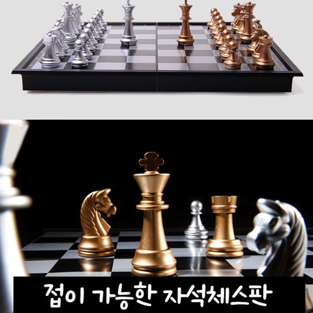 채스 체스수업 게임판 체스판 쉬운 캠핑 접이식 자석 보드게임 : 가치판다
