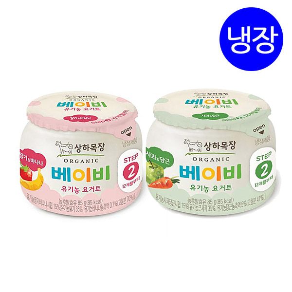 상하목장 베이비요거트 딸기바나나 4개 + 사과당근 4개 (총 85g 8개) / 매일유업 : 천지농산