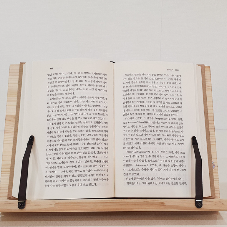 훈민정음 나랏말 중 1단 위즈 독서대 책받침대 각도조절 휴대용 거치대 : 리빙랜드마크