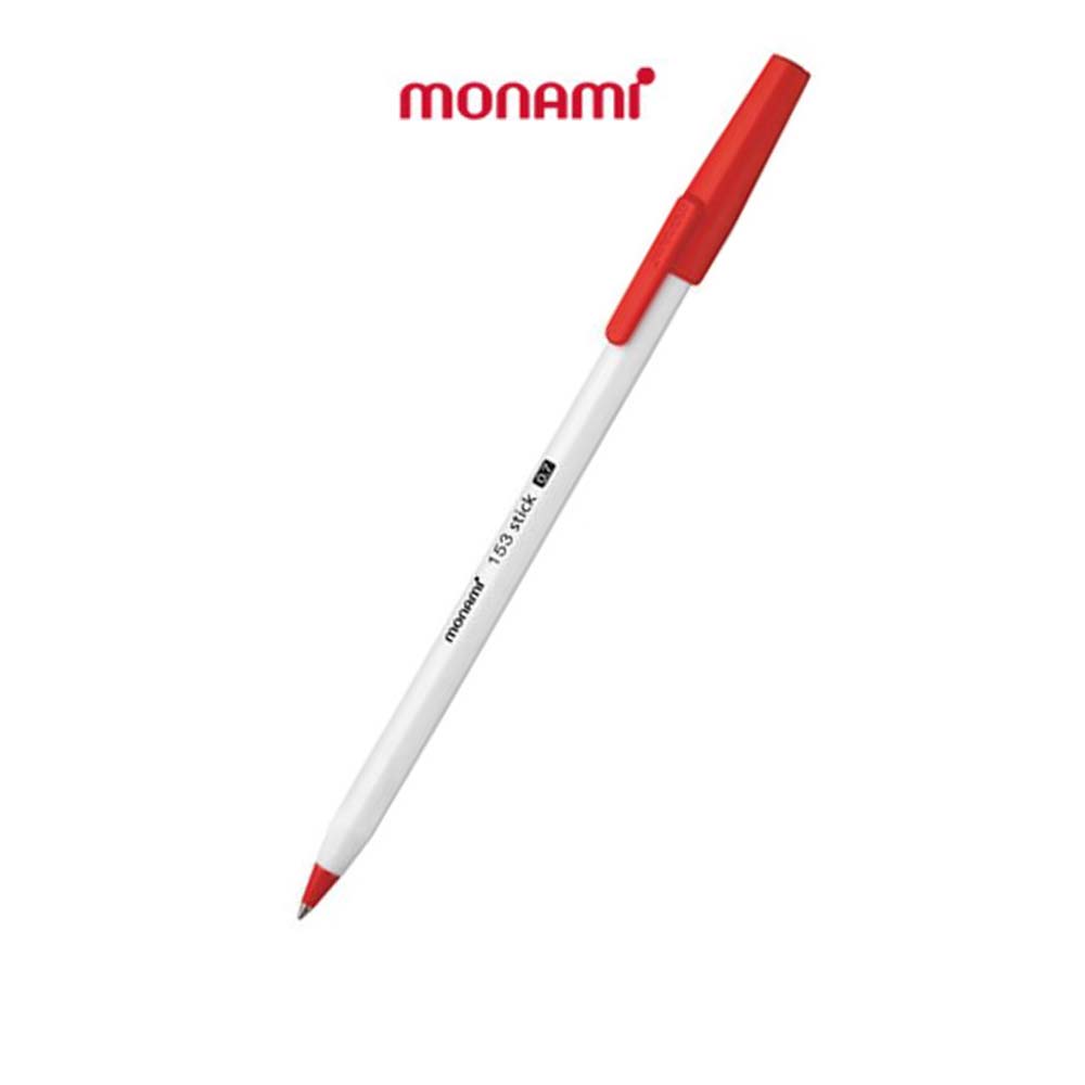 펜썰/모나미153스틱볼펜0.7mm(적색)/유성볼펜적색 : 펜썰문구