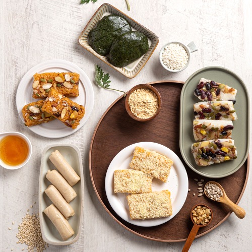 쑥인절미, 호박인절미, 영양떡, 현미가래떡, 약밥 2kg 영양 찰떡 식사대용 선물세트 : 헤이프굿라이프