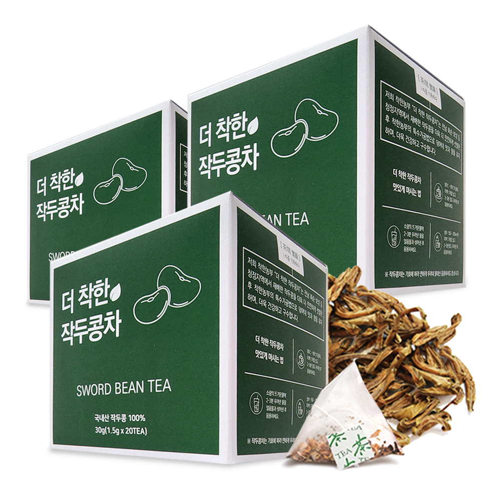 국내산 볶은 햇 작두콩차 고급 삼각티백 box 1.5g x 20T 효능 : 착한농부