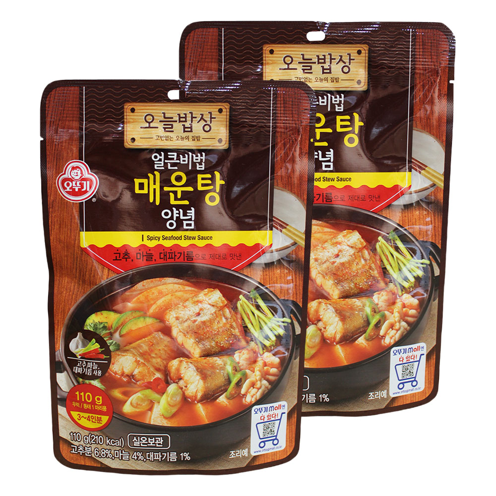 오뚜기 오늘밥상 얼큰비법 매운탕양념 110g 2개 : 당하스토어
