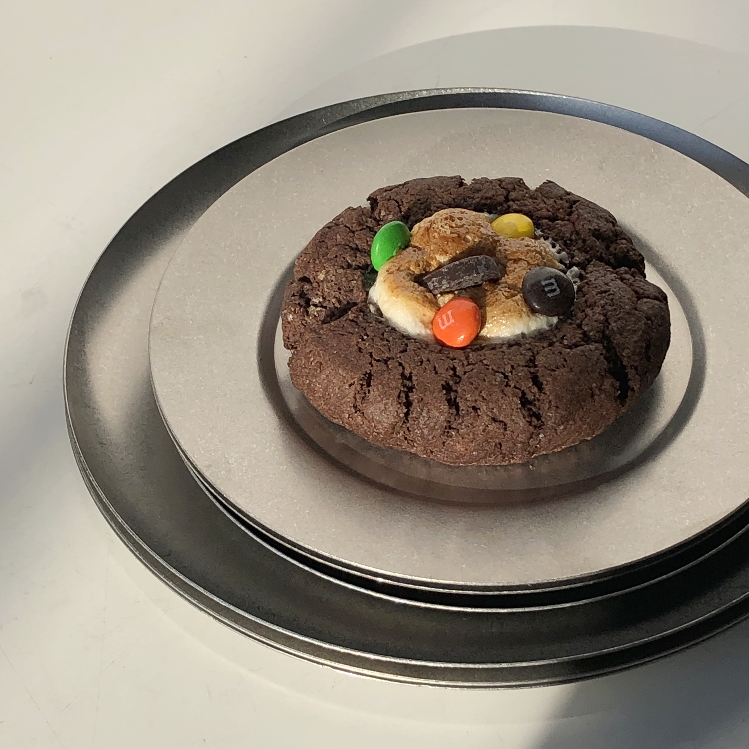 빈티지 스텐 원접시 플랫 S 디저트 메인요리 브런치 캠핑접시 : 그릇맛집