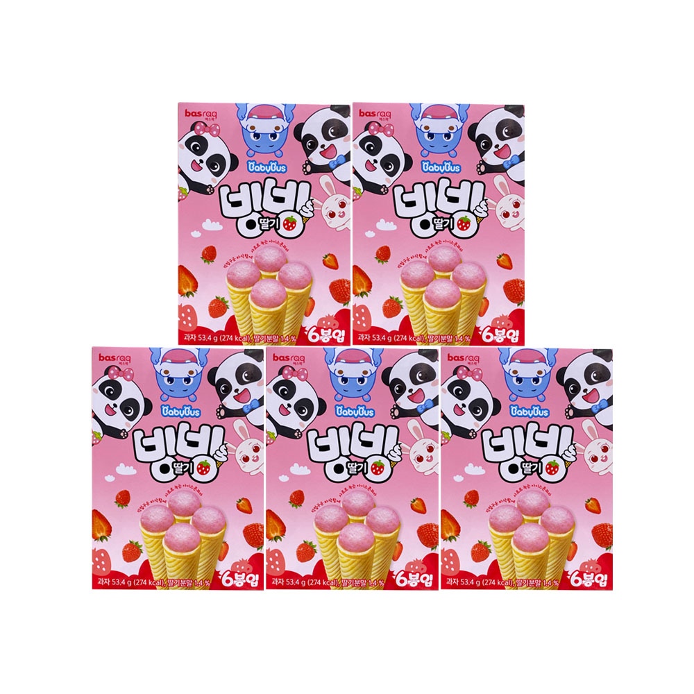 [시선] 바스락 빙빙초코53.4g x 5곽+바스락 빙빙딸기53.4g x 5곽 총10곽 : 온라인대장