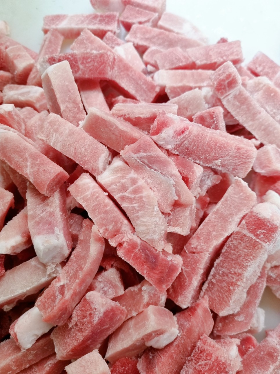 [한돈 탕수육고기 1kg] 국내산 냉동돼지 뒷다리살 냉장안심 탕수육용 간식용 : 행복한미트