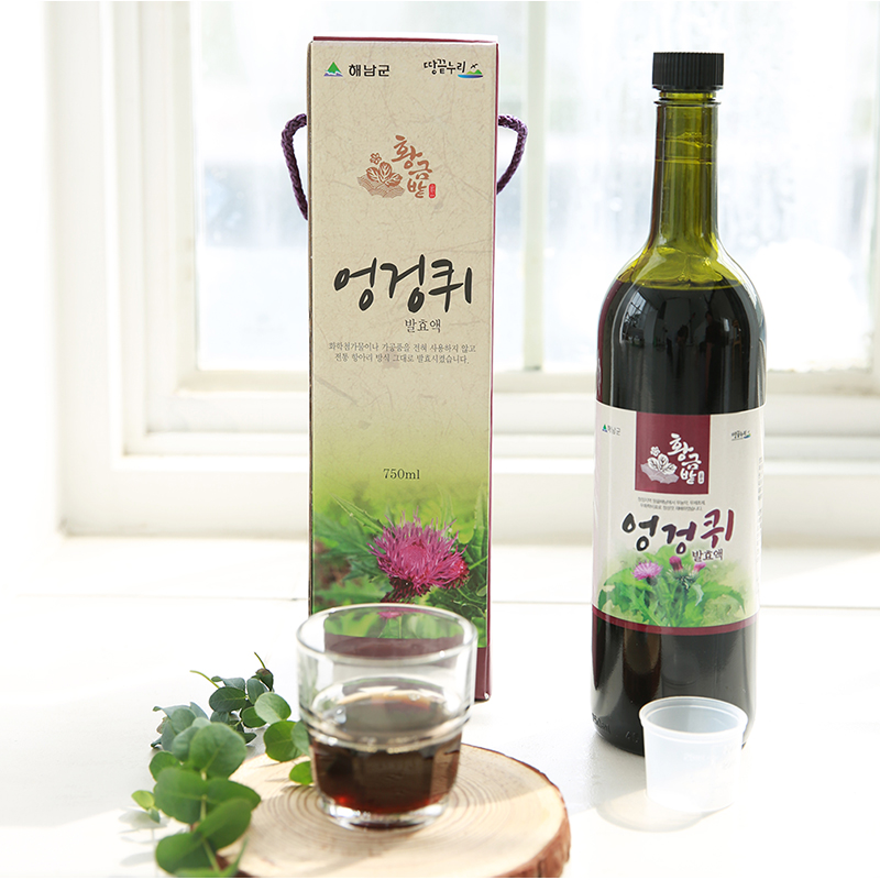 국내산 100% 엉겅퀴 발효액 750ml 1병 5년숙성 엑기스 즙 액기스 건강즙 : 황금밭해남산야초
