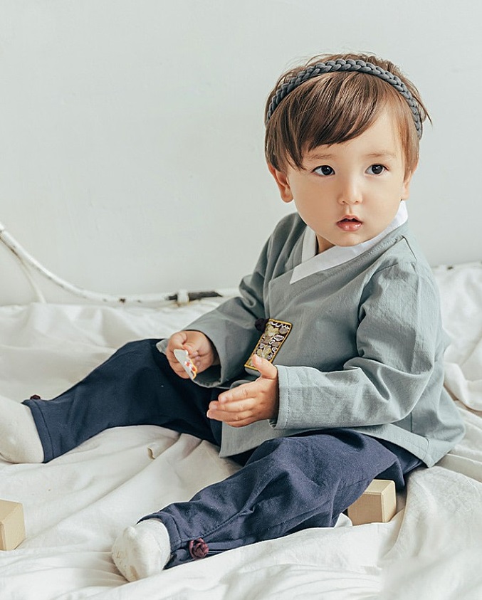 [리틀티니] 호연한복 1color 남아 설날 명절 아기개량한복 키즈 유아 백일 돌 설빔 : 또이또이네