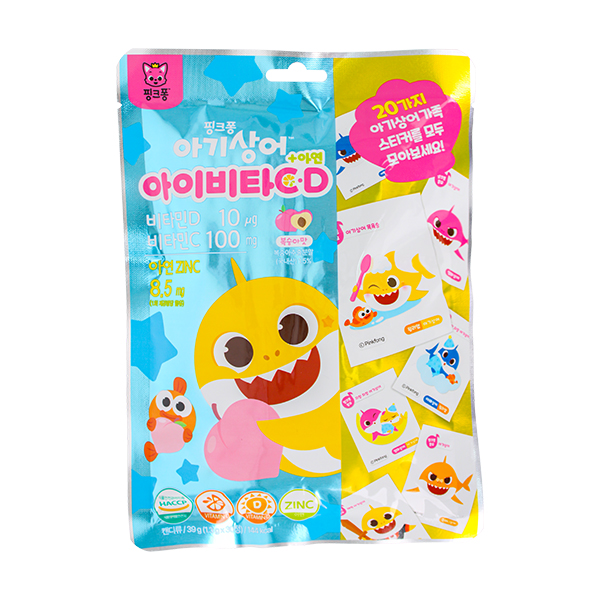 핑크퐁 아기상어 아이비타CD+아연 30정 어린이 키즈 비타민 유아비타민 : 태양생활건강