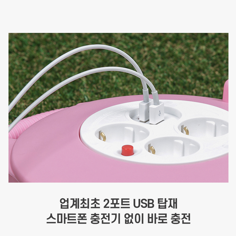 러그 캠핑릴선 15M 3구 접지 USBx2 초슬림 1.0SQ : 와콤용산대리점