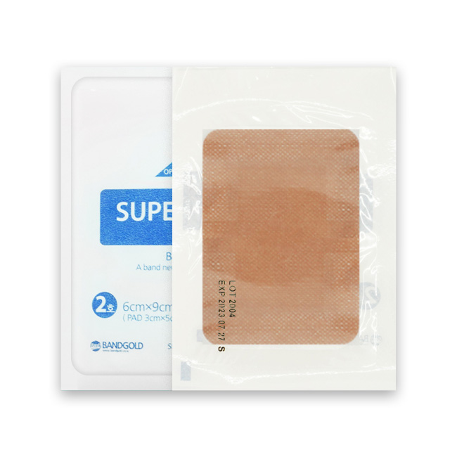 밴드골드 슈퍼포아 2호(6cmx9cm) 멸균 드레싱밴드 반창고 : 제이시픽