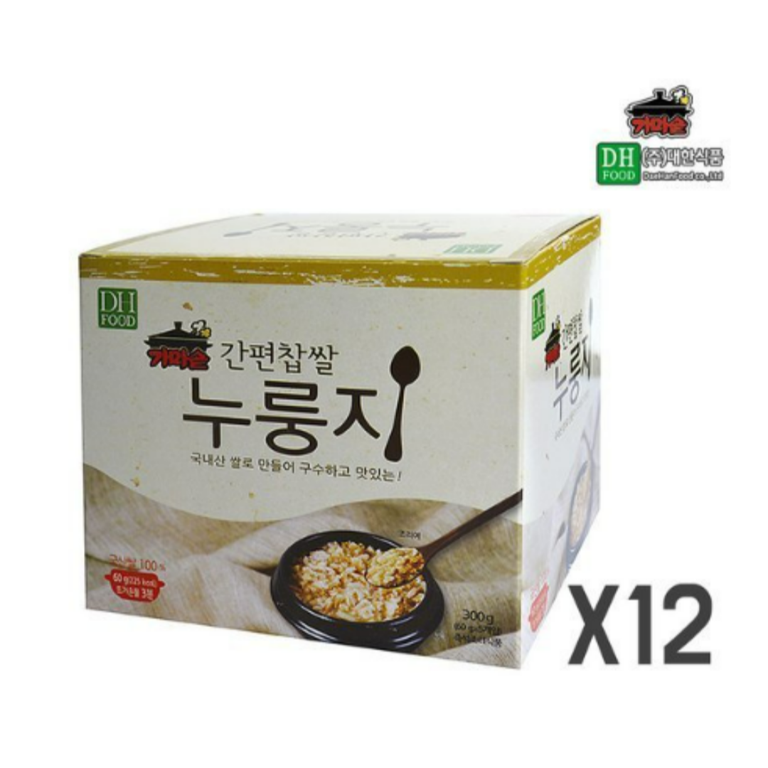대한식품 간편찹쌀누룽지 300g 60gx5 x12 : 엘로컴