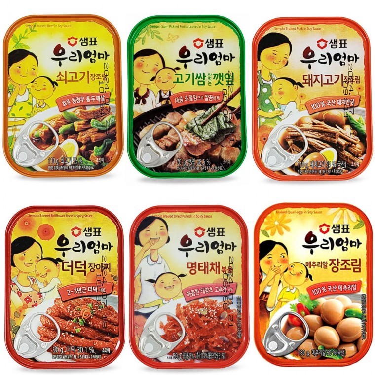 반찬 콩자반 더덕 명이나물 깻잎 캔 명태채 통조림 샘표 장조림 우리엄마 : 행복앤쇼핑