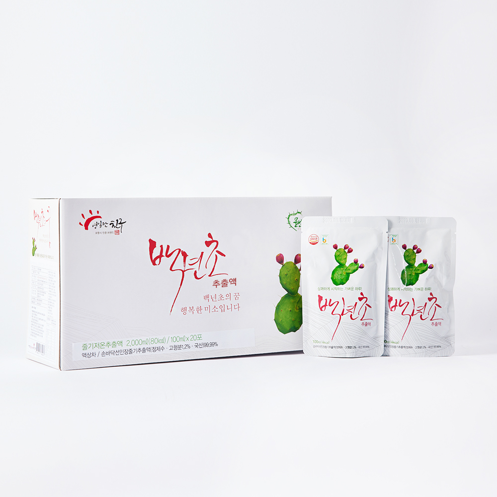 백년초즙 백년초엑기스 100ml 20포 1박스 : 윤선애선인장