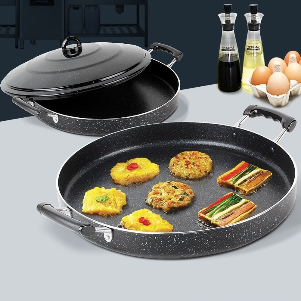가정용 볶음팬 닭갈비철판 곱창불판 전판 전프라이팬 42cm : 아크맨