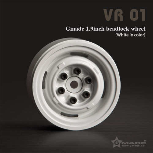 GM70106 지메이드 VR01 1.9인치 6러그 비드락휠 화이트 2개 Gmade VR01 1.9 Beadlock Wheels White (2) : 알씨마트