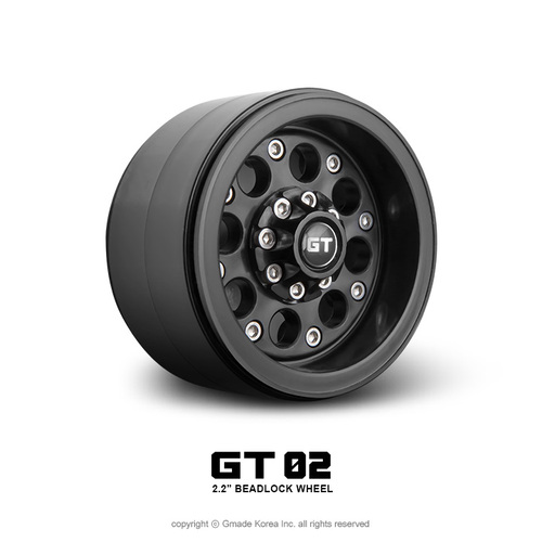 GM70234 지메이드 GT02 2.2인치 비드락휠 블랙 2개 Gmade GT02 2.2 Beadlock Wheels (2) : 알씨마트