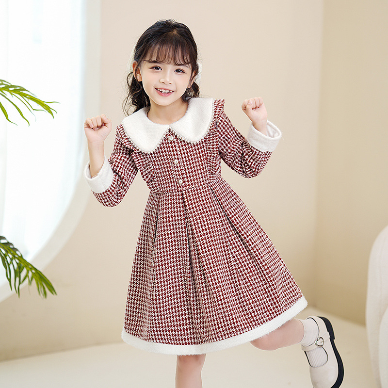 유아 여아 키즈 어린이 여자아이 겨울 플러시 공주 드레스 / 어린이집 유치원 초등학생 결혼식룩 생일파티룩 예쁜 원피스 : 쭈잉쭈잉
