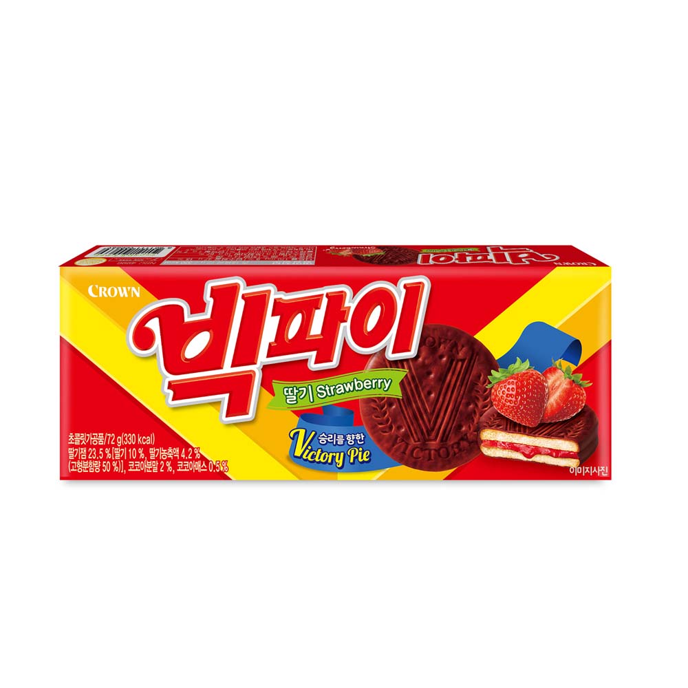 크라운 빅파이 딸기 72g /유통기한 임박 2023년 01월17일까지 : 생필품충전소