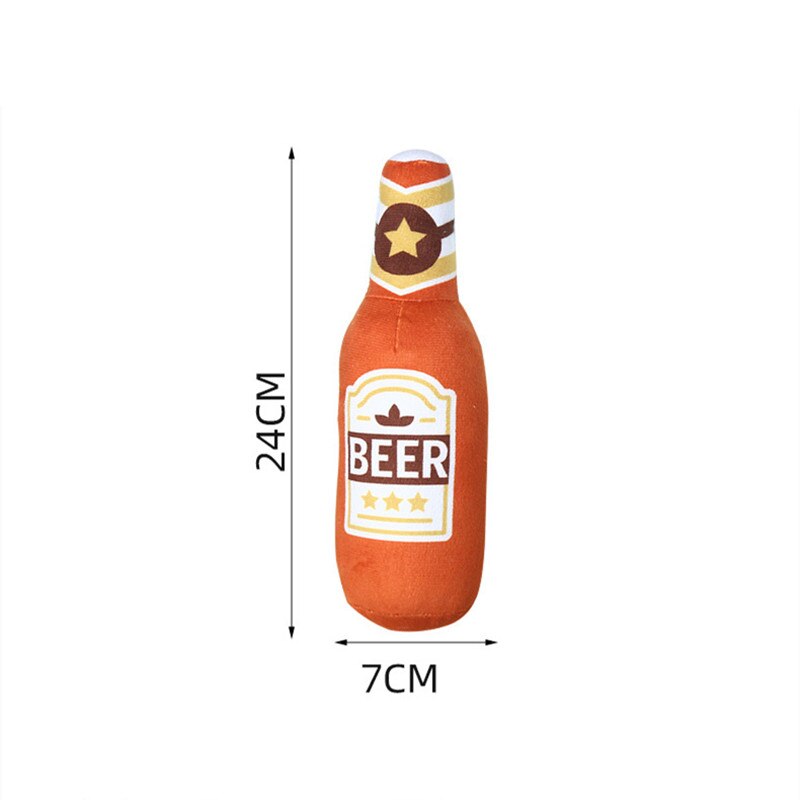 재미 플러시 맥주 끽끽 소리가 애완견 장난감 강아지 씹는 대화 형 개를 치아 : 가로수-1