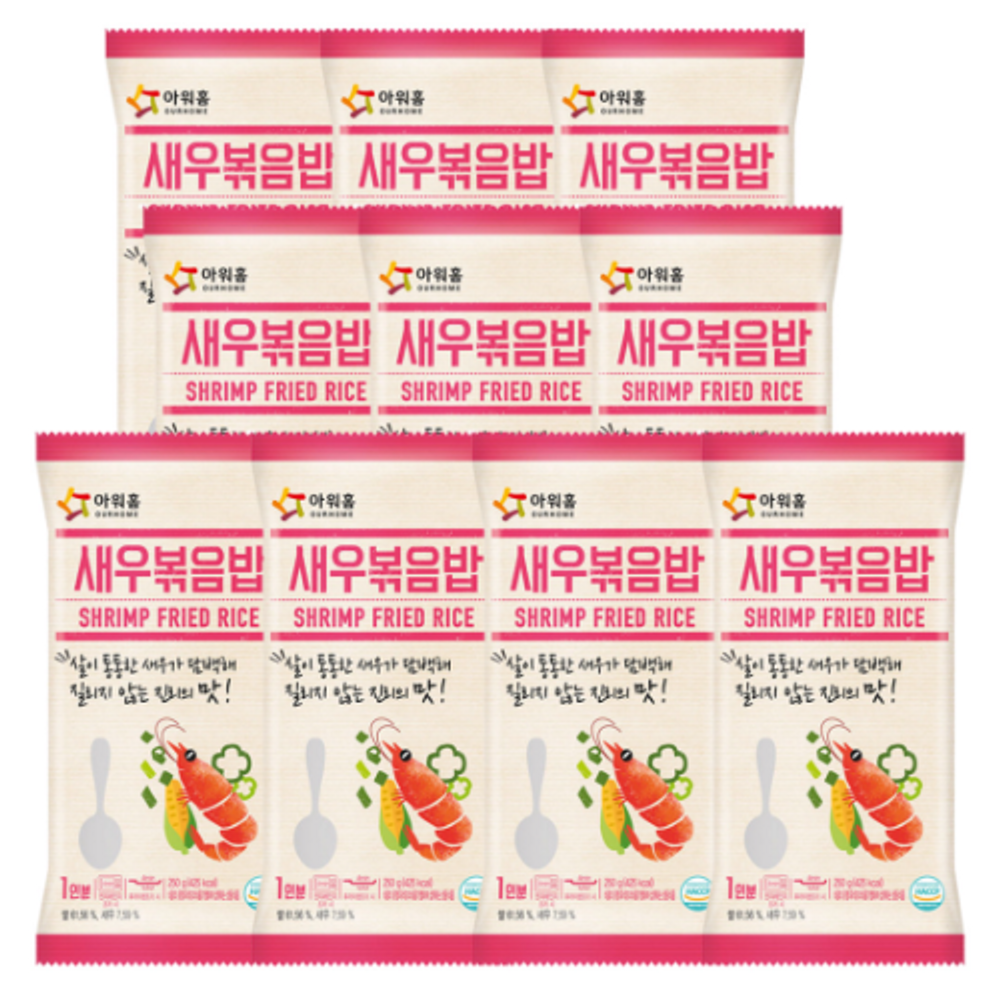 아워홈 볶음밥 새우 볶음밥 250g 10봉 즉석밥 : 와이비케이