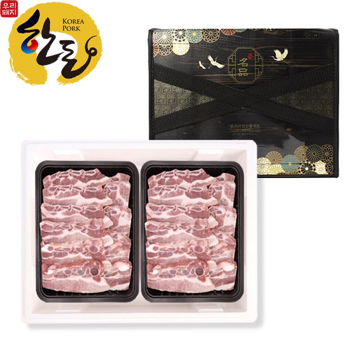 소소한돈가 한돈 1등급 LA식 구이용 돼지갈비 4kg 선물세트 : WIHT-BOM