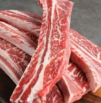 [한우 우대갈비 1kg] 국내산 한우소갈비 야외캠핑 찜갈비용 숯불구이 지방손질 및 컷팅 : 행복한미트