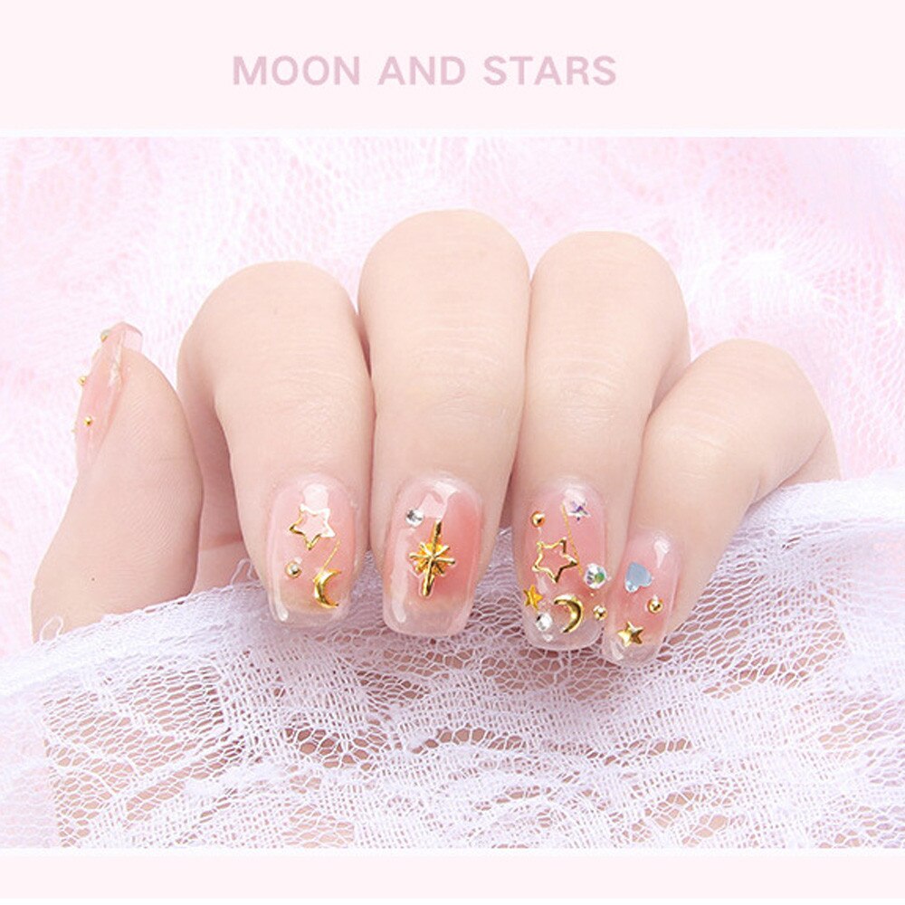 1 상자 골드 해양 쉘 불가사리 네일 아트 장식 3d 미니 금속 합금 Accessoires 매니큐어 도구 DIY : 월드포유
