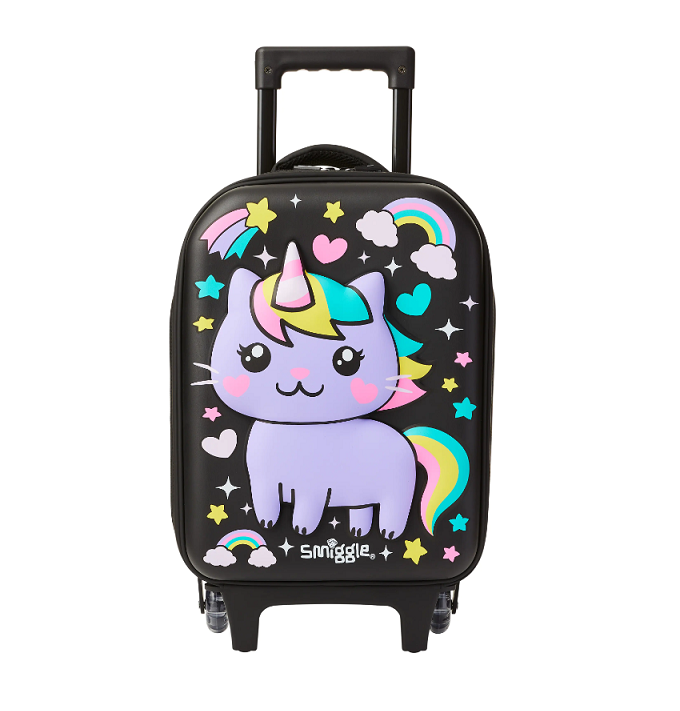 [Smiggle] 스미글 스카이 하이 주니어 트롤리 여행 캐리어 [블랙믹스] Sky High Junior Hardtop Trolley Bag [Black Mix] : Sunnymarket