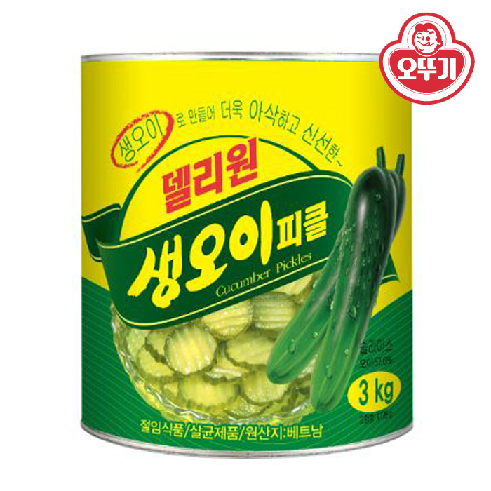 오뚜기 델리원 생오이피클 3kg 리치스피클 대용량피클 업소용 : 디에치커머스