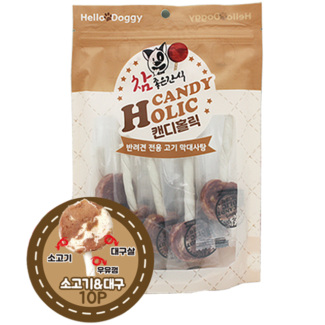 참좋은간식 캔디홀릭 소고기대구 10p, 100g, 1개 : 바른펫