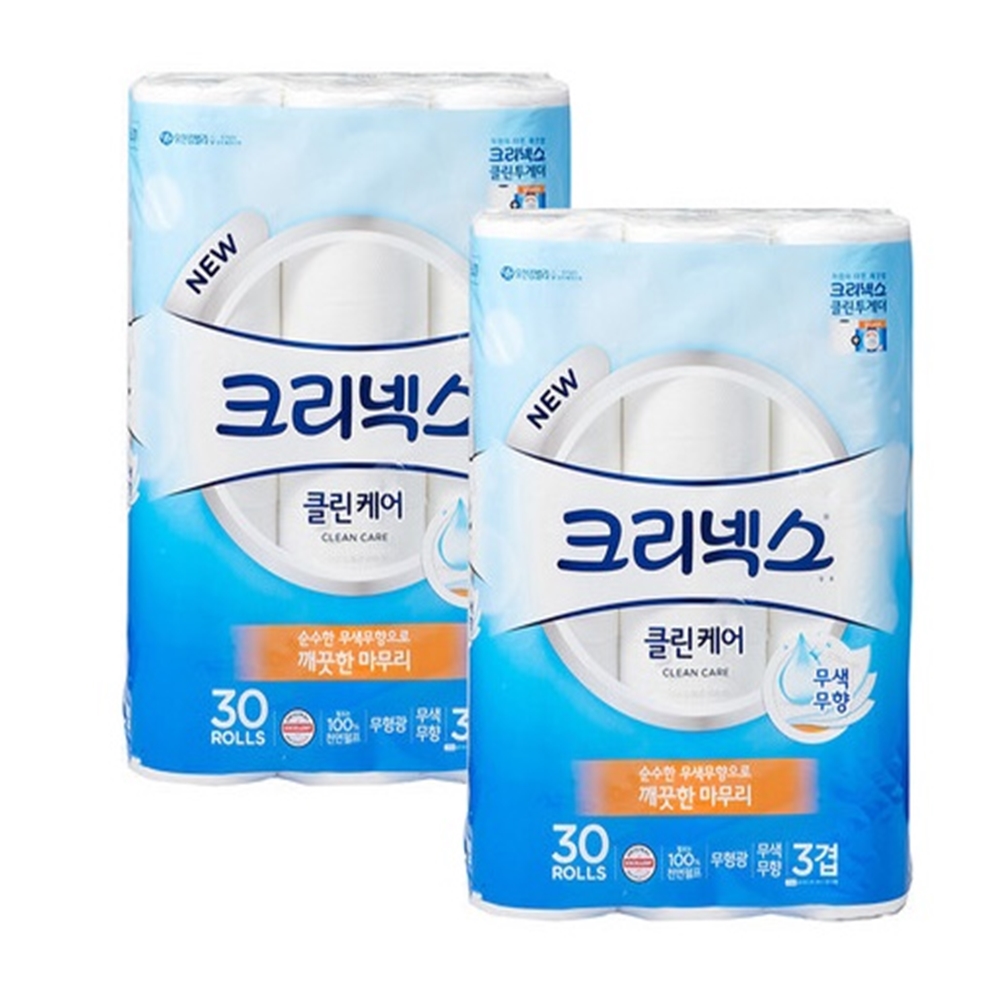 크리넥스 클린케어 25m 30롤 2팩 : 랄라영