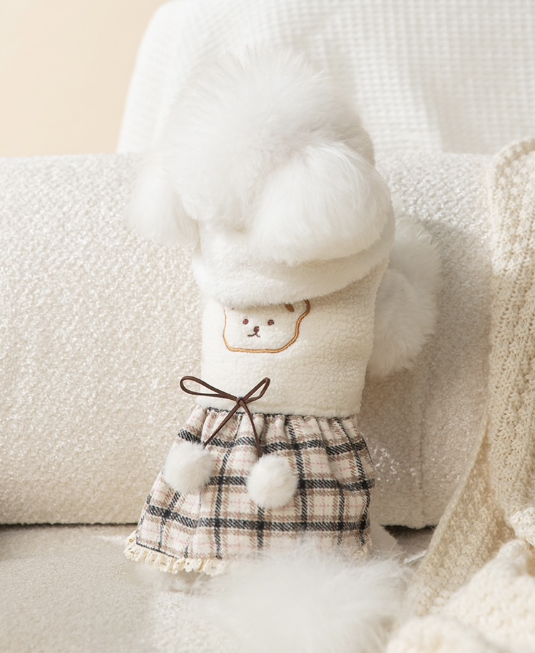 강아지 고양이 옷 포그니 곰돌이 원피스 S-2XL : 아뭉아뭉
