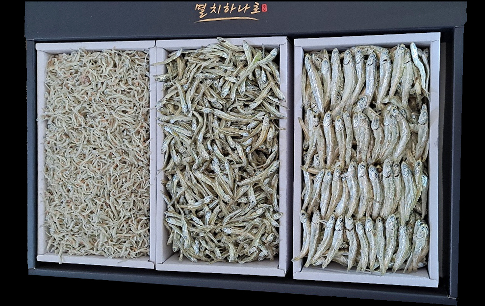 [꿀비상회] 멸치선물세트 남해안(통영•거제) 고급멸치 볶음용 멸치 300g + 정치망멸치 300g + 고바멸치 300g : 꿀비상회