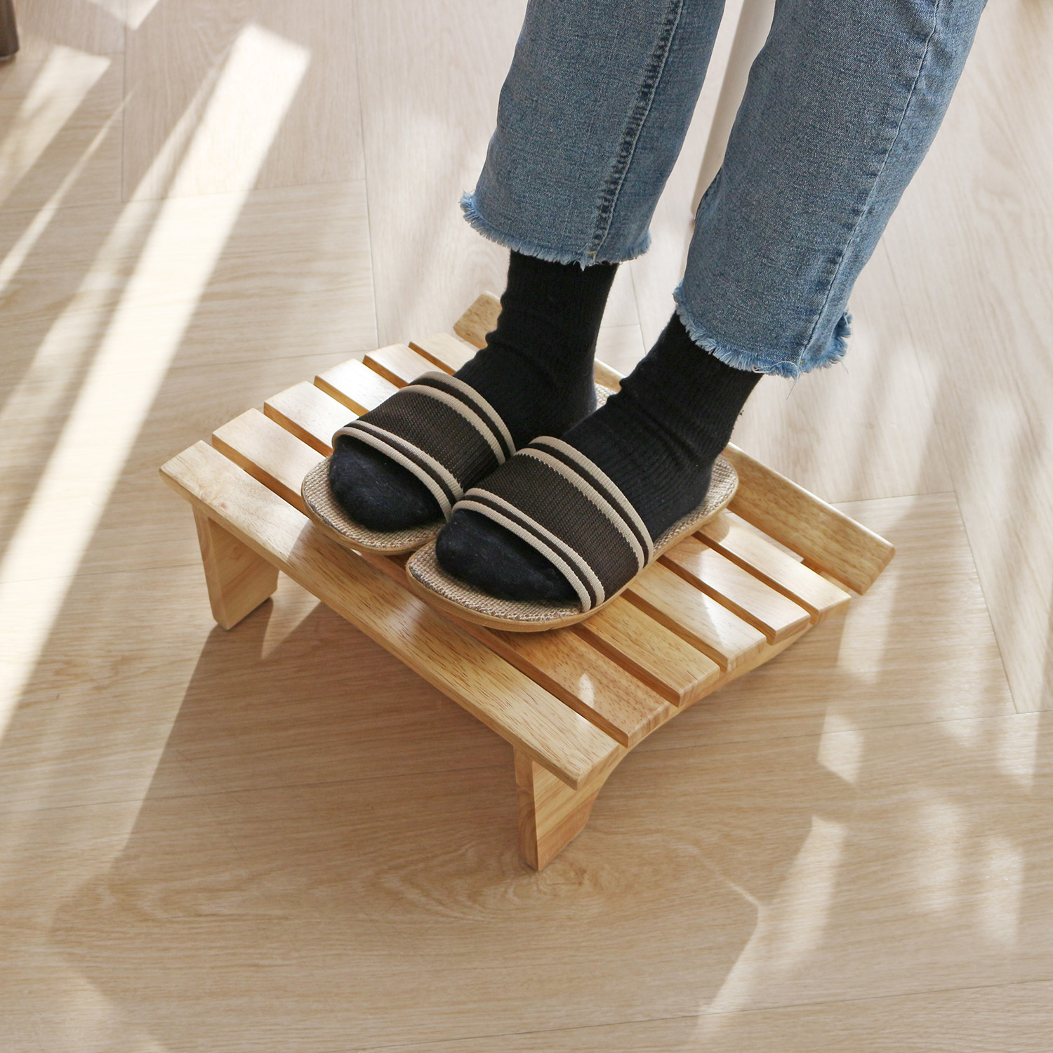 에코상사 원목 발받침대 사무실 책상 의자 발판 다리 거치대 : ECHO DIY