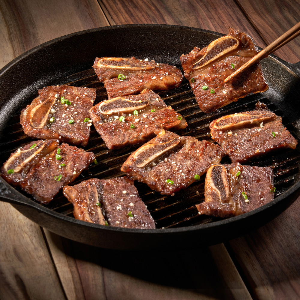 양념 LA갈비 선물세트 소갈비 블랙앵거스 소고기 꽃갈비 1+1 800g : 미트포테이블