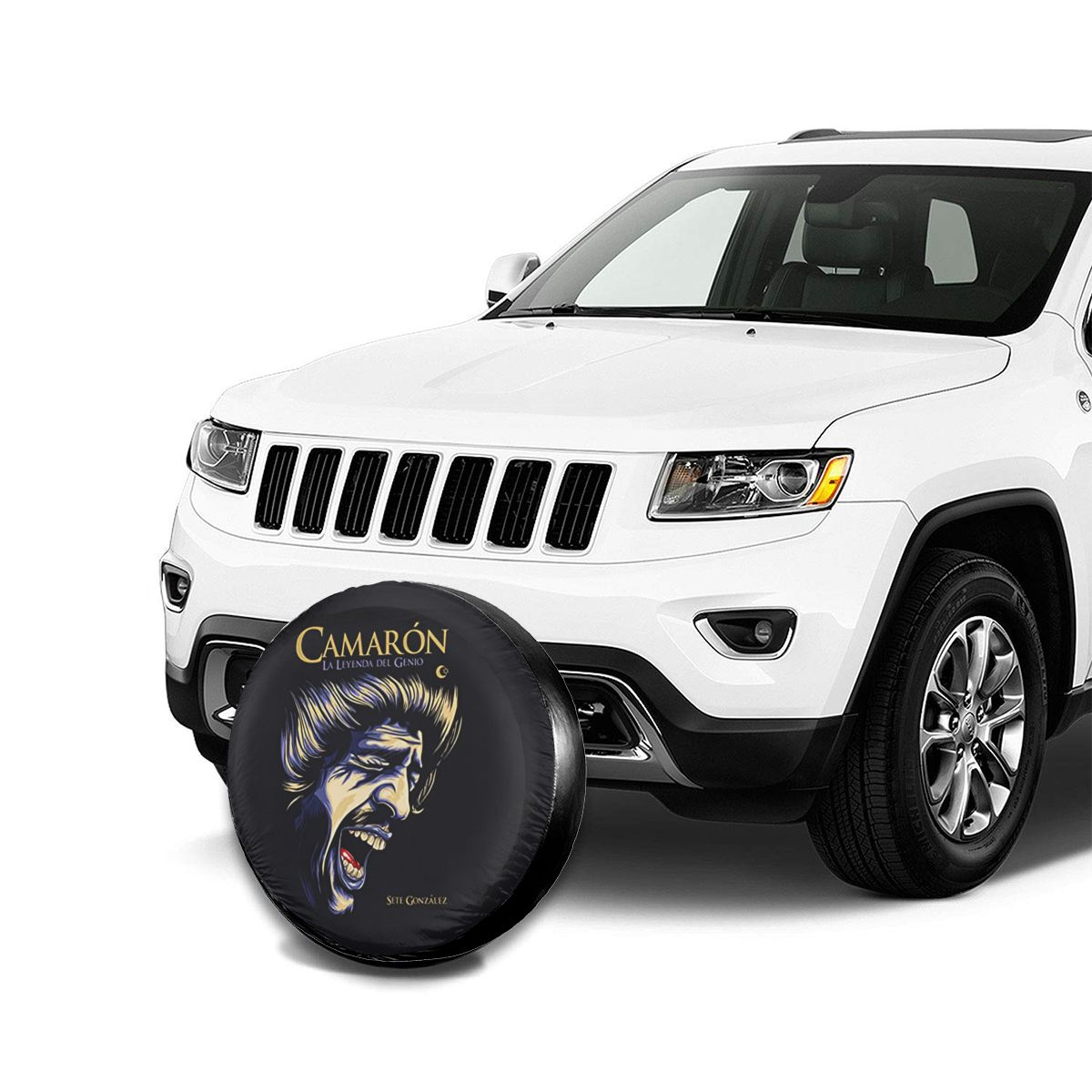 차량 커버 mitsubishi pajero island 새우 플라멩코 가수 자동차 휠 용 camaron de la isla 스페어 타이어 14-17 인치 : 1004상사