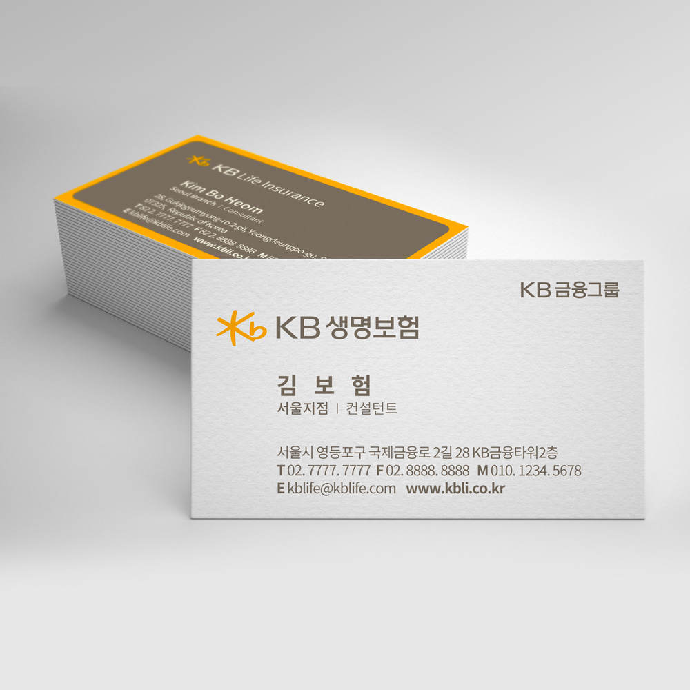 [삼정기획] 보험명함 KB생명보험 명함 양면 : SAMJUNG