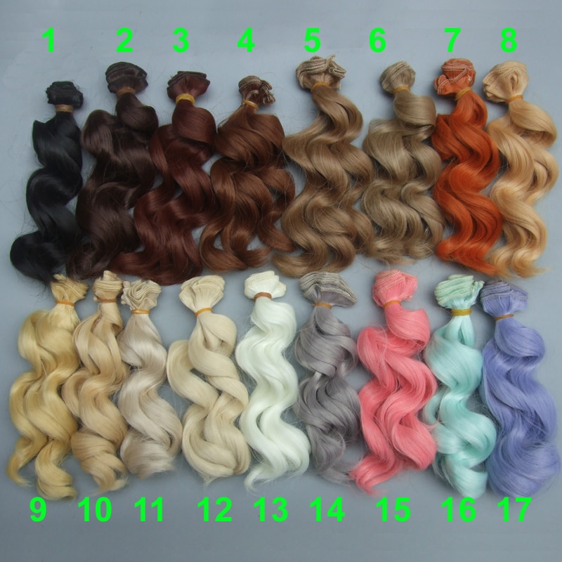 구체관절인형 1pcs 15 cm 내열성 머리 13 14 16 diy 곱슬 가발 : 문래글로벌
