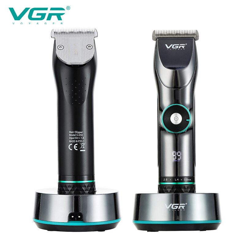 호환 VGR 256 남성용 전문 퍼스널 케어 디지털 디스플레이 가변 속도 트리머 이발기 V256 헤어 클 : 미소미구