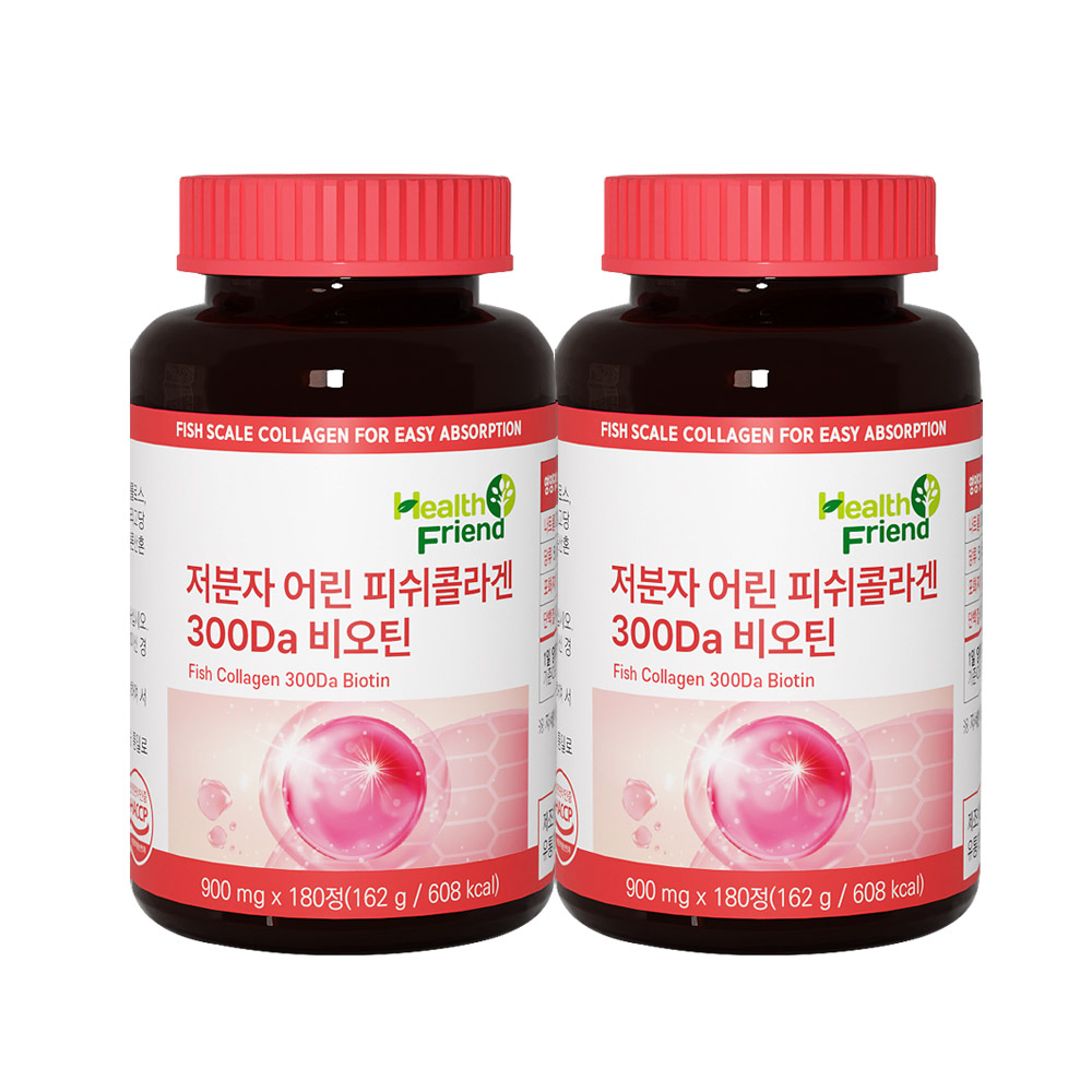 헬스프랜드 저분자 어린 피쉬콜라겐 300달톤 비오틴 180정, 2개 : 헬스프랜드