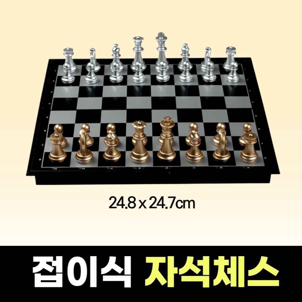 채스 고급 휴대용 자석 미니 체스판 서양장기 체스 수업 청소년 캠핑 중등 중학생 보드게임 : 텐이어스