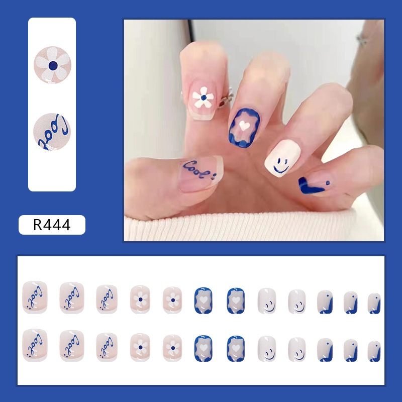 [24tips] 트루러비 올데 하트 꽃 뉴 유행 블루 스마일 쿨 붙이는 큐티 셀프 네일팁 : 트루러비.