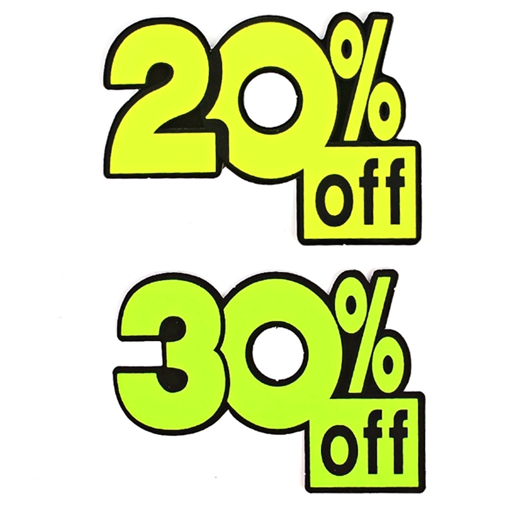 20% 할인문구 30% 쇼카드 아울렛 백화점 진열문구 : 22플로어