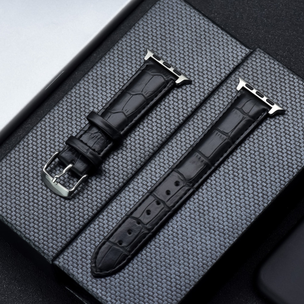 가죽 시계줄 교체 스트랩  Apple 시계 iWatch 시리즈 8/7/SE/6/5/4/3/2 42mm 38mm 44mm 40mm 45mm 41mm 브라운/블랙 : 라보리잡화
