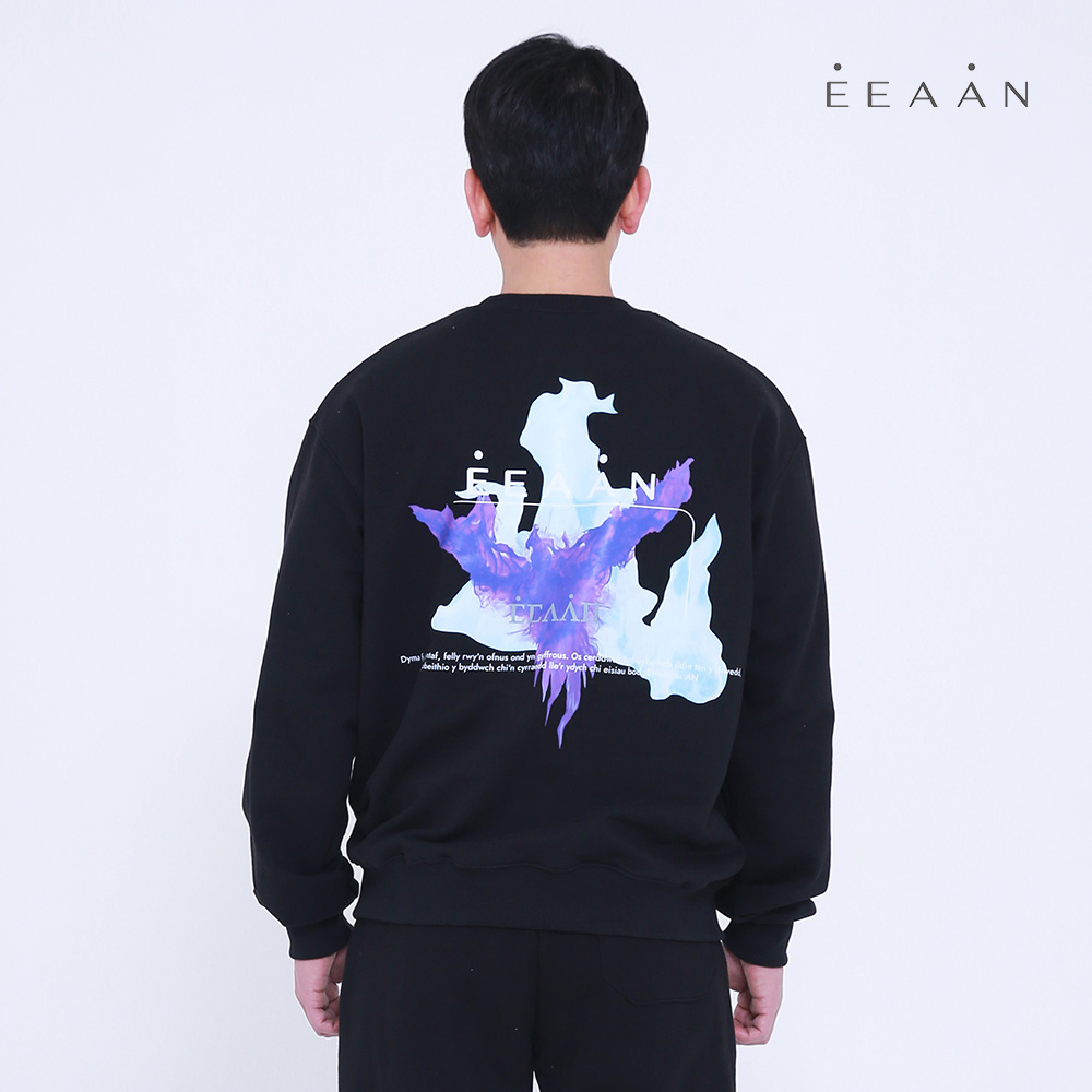 EEAAN(이안), 로고 그래픽 맨투맨 스웨트셔츠 [블랙] : EEAAN 이안
