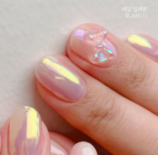 데코17 오로라 리본 네일파츠 유리파츠 (8개입) : 단지네 네일가게