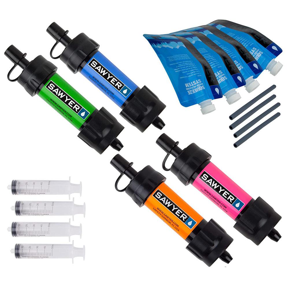 소이어 미니 워터 필터 캠핑 정수기 시스템 4팩 Sawyer Products SP124 MINI Water Filtration System : 시카고팩토리